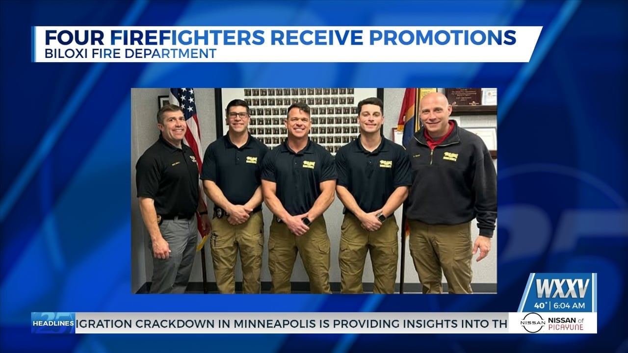 Four Biloxi firefighters receive promotions