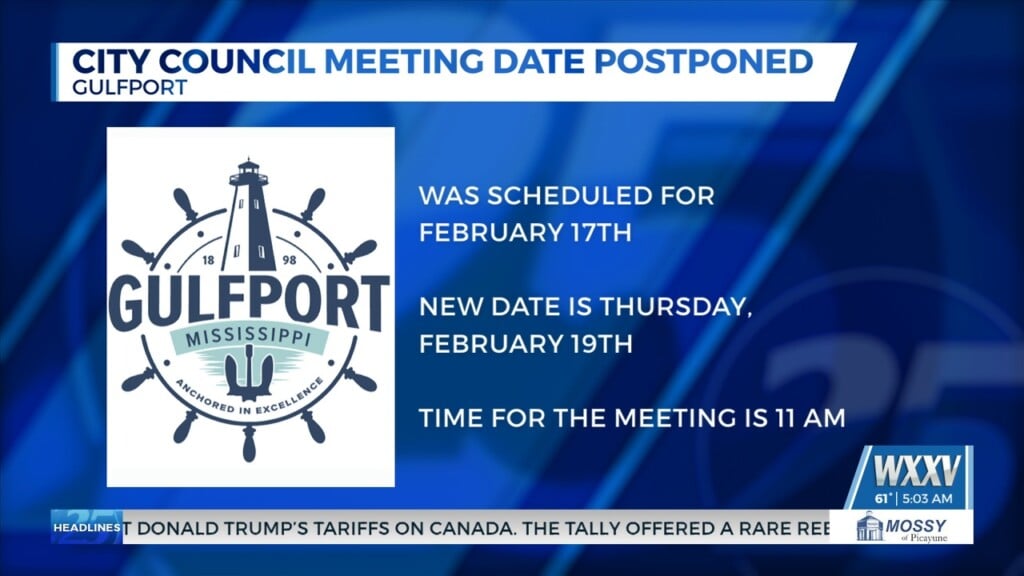 Gulfport City Council Meeting Rescheduled
