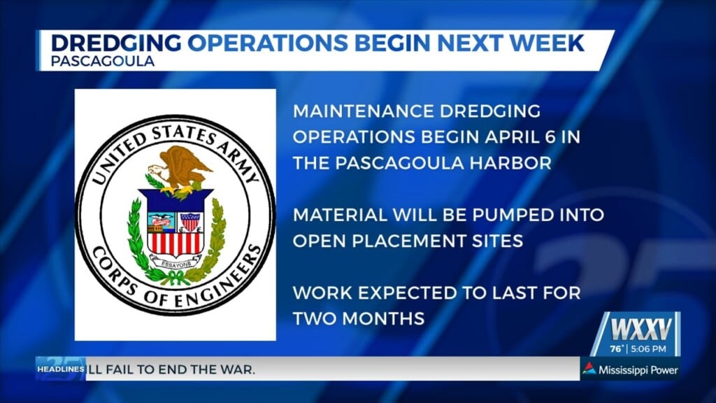Dredging Operations Set To Begin In Pascagoula
