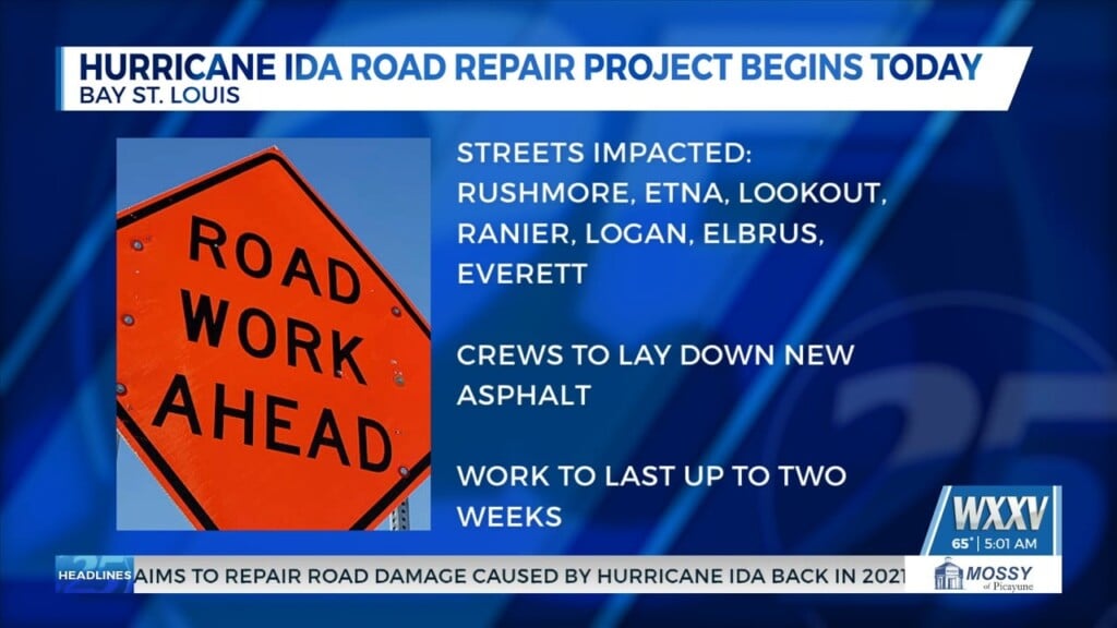 Project Begins To Fix Roads Damaged By Hurricane Ida In Bay St. Louis