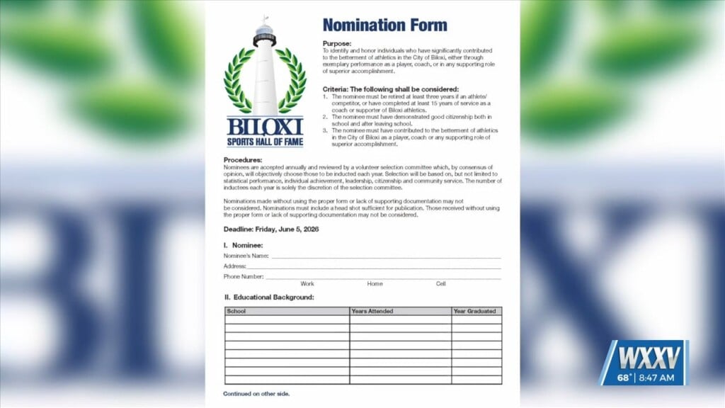 Nominations Open For Biloxi Sports Hall Of Fame