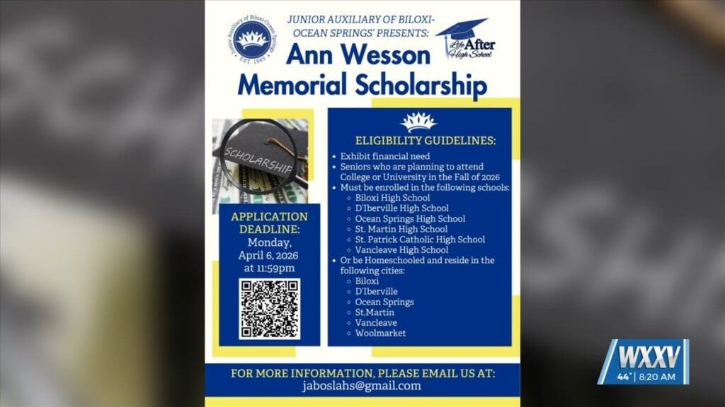 Deadline Approaching To Apply For Anne Wesson Memorial Scholarship