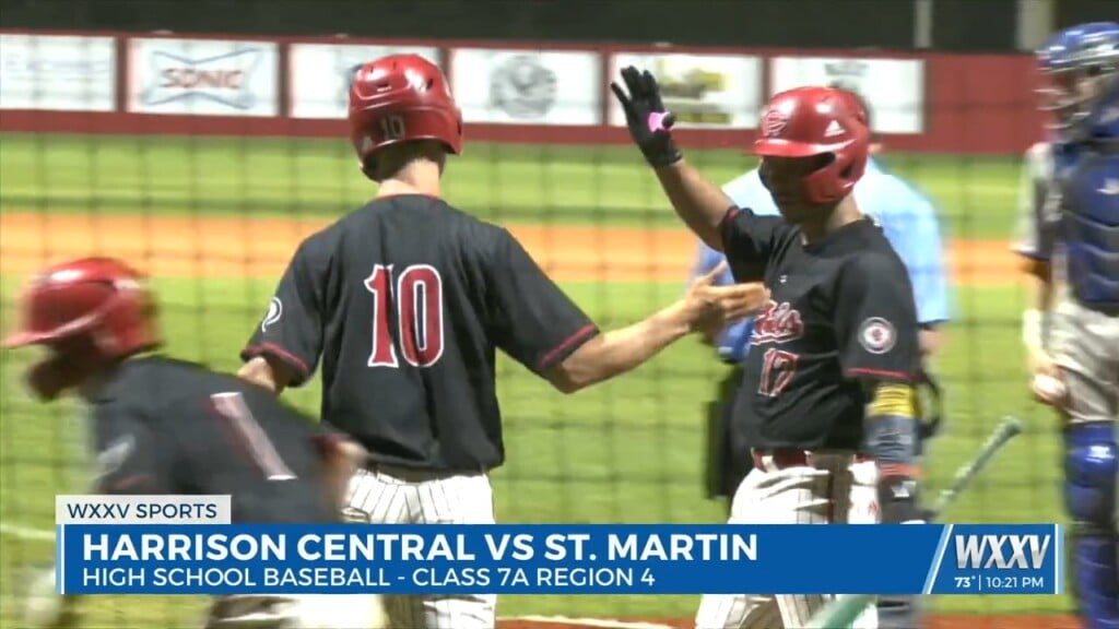 Harrison Central Baseball Takes Game One Over St. Martin 10 5