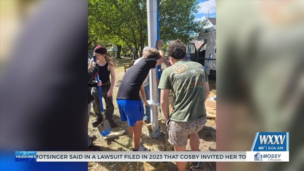 Long Beach High Cte Students Help Install Flagpole