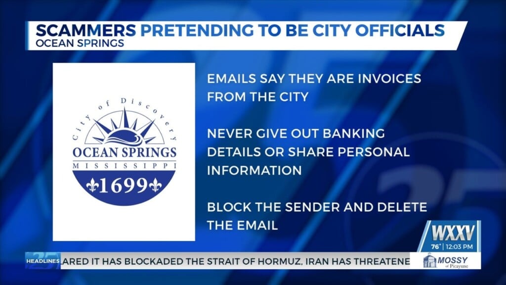 Beware Of Scammers Pretending To Be Ocean Springs City Officials