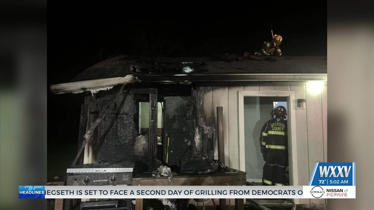 Fire crews work overnight fire in Jackson County - WXXV News 25