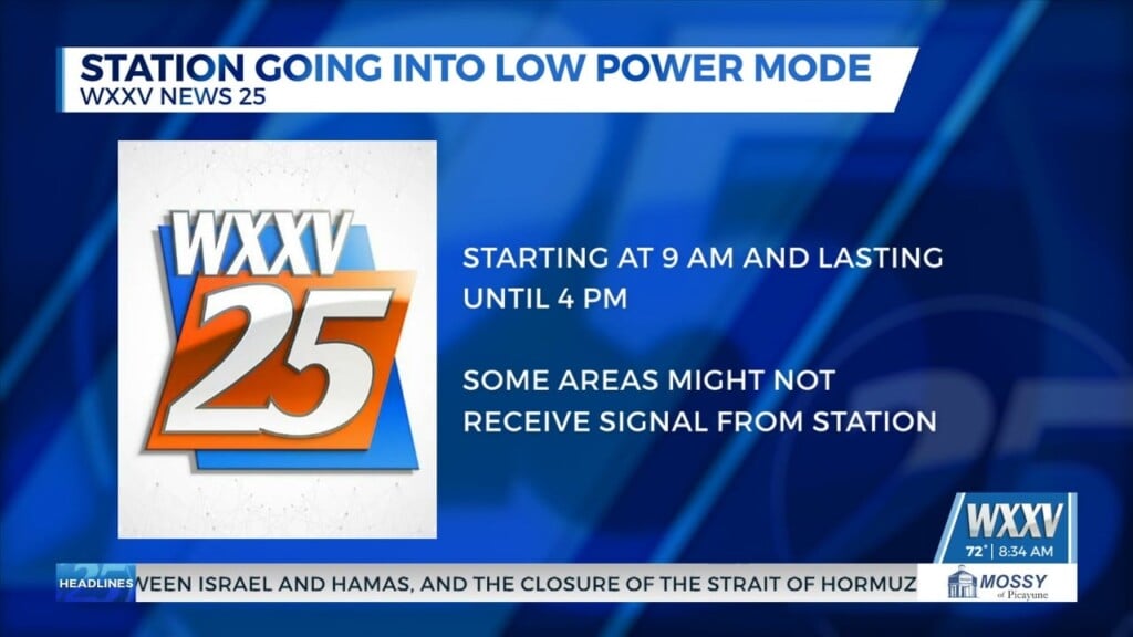 Wxxv In Reduced Power Mode, Some Viewers May Experience Outages
