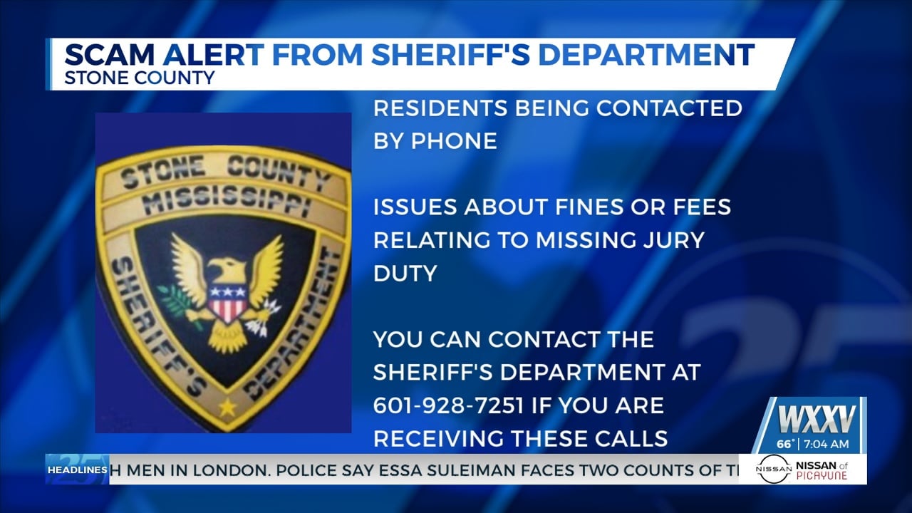 Stone County Sheriff’s Office warns of jury duty scam targeting ...