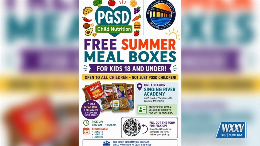 Pascagoula Gautier School District Offering Free Summer Meal Boxes