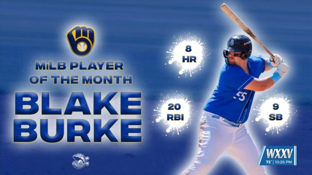 Blake Burke Named Brewers Minor League Player Of The Month For April