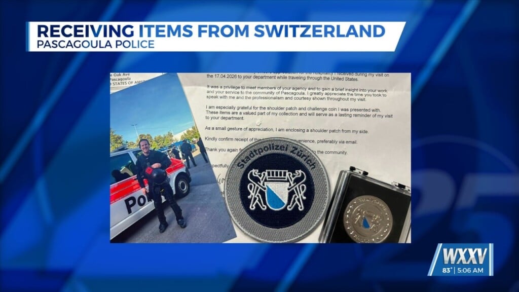 Pascagoula Police Receive Items From Police Department In Switzerland