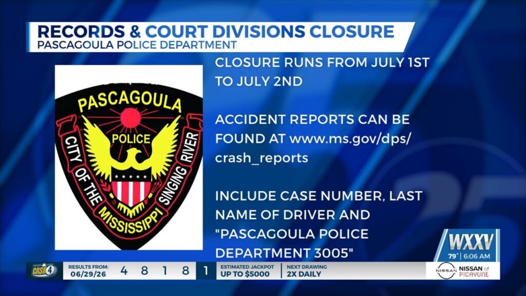 Pascagoula Police Records And Court Divisions To Close July 1 2 For Staff Training