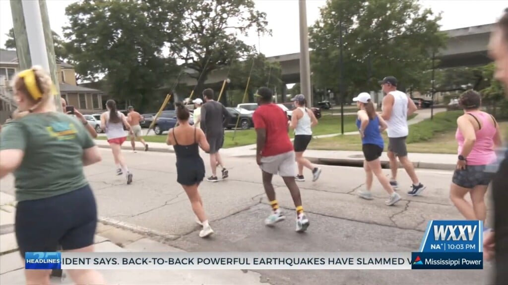 Runners Gather For ‘halfway To Geaux’ Party For Keesler Federal Mississippi Gulf Coast Marathon