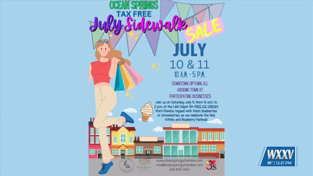 Ocean Springs Holding Tax Free July Sidewalk Sale