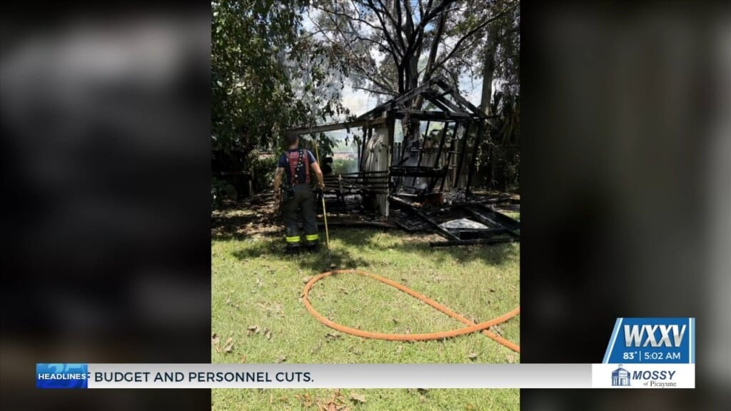 Ocean Springs Fire Department Battles Shed Fire