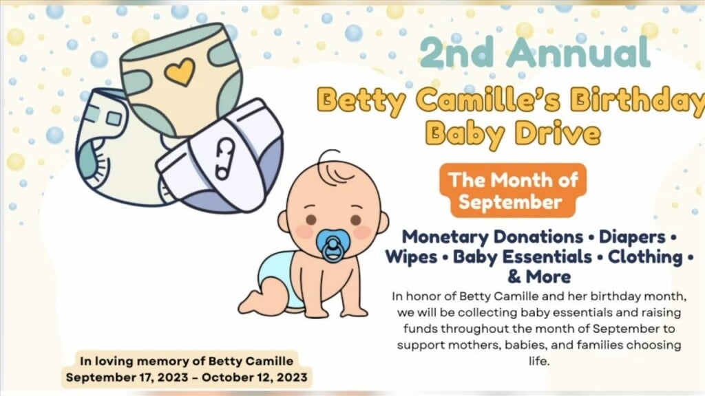 2nd Annual Betty Camille’s Birthday Baby Drive