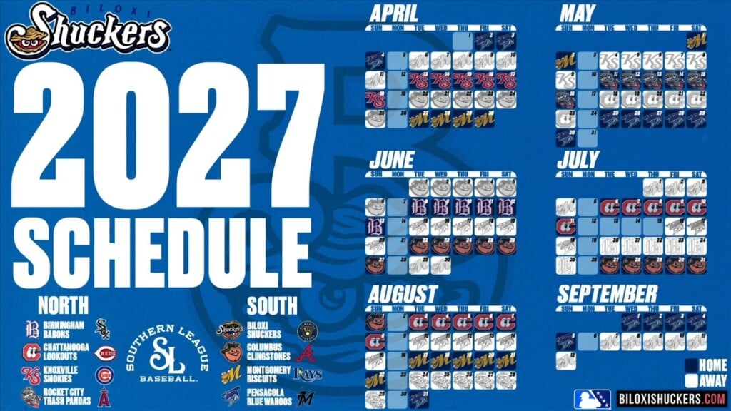Biloxi Shuckers Release 2027 Schedule