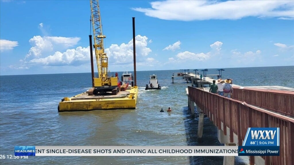 Work At Garfield Ladner Pier In Waveland Ramps Up