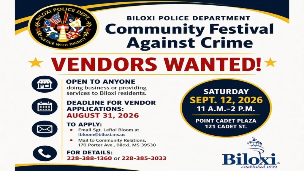 Biloxi Police Department Looking For Vendors For Community Festival