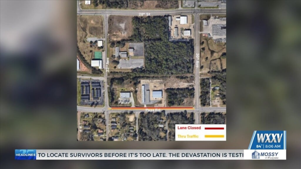 Lane Closures Scheduled For Parts Of Pass Road In Gulfport