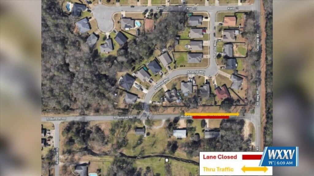 Lane Closure Scheduled For Parts Of Robinson Road In Gulfport