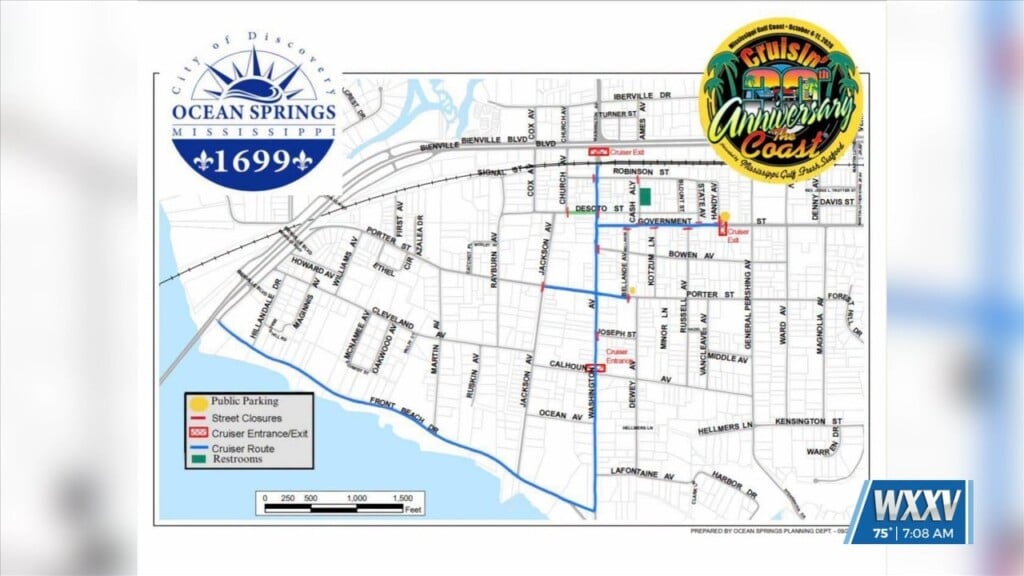 City Of Ocean Springs Announces Road Closures For Cruisin’ The Coast
