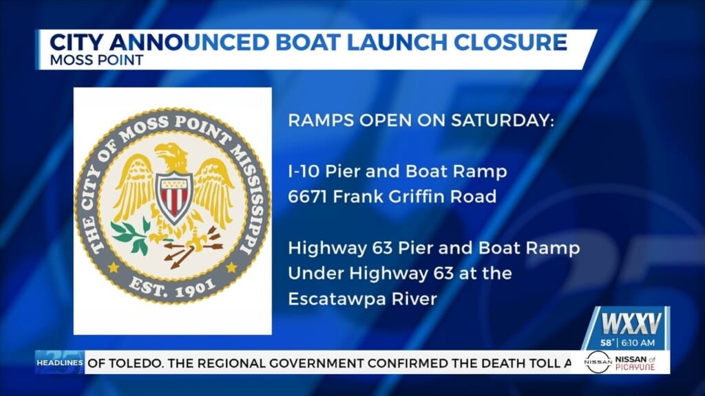 City Of Moss Point Announces Boat Launch Closure