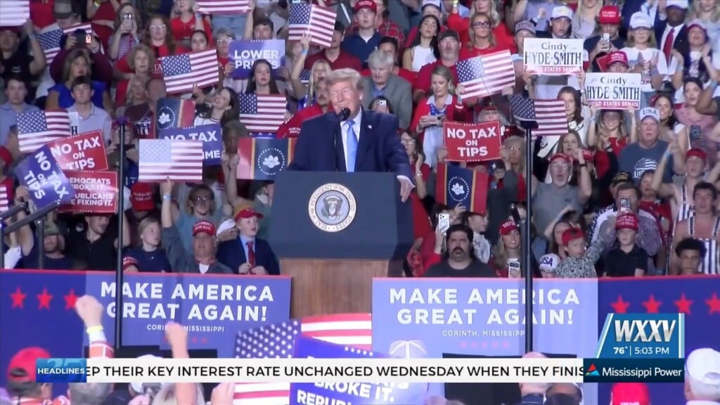 President Trump Stops In Mississippi To Campaign For Cindy Hyde Smith