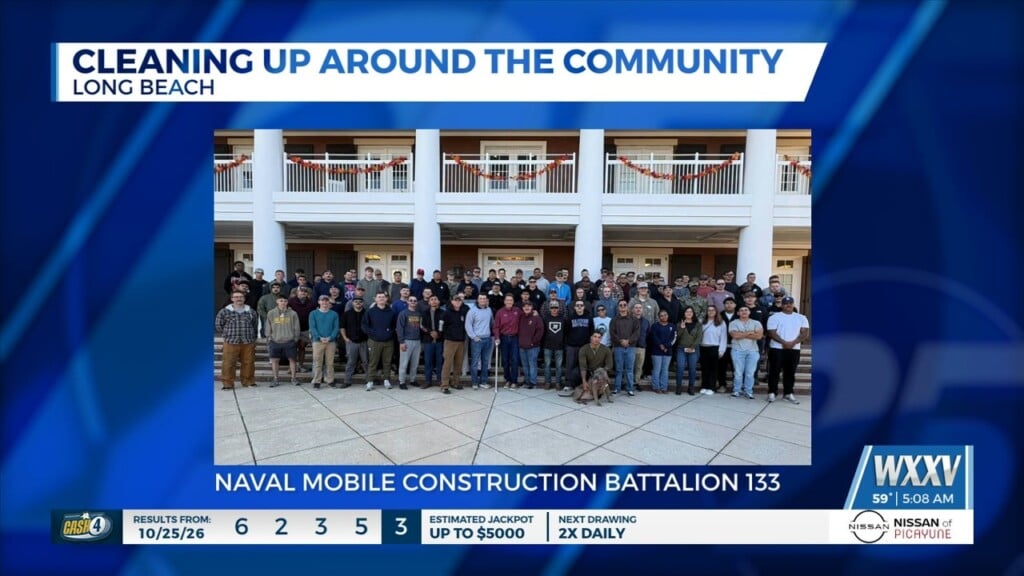 Naval Mobile Construction Battalion 133 Helps Clean Up The Community