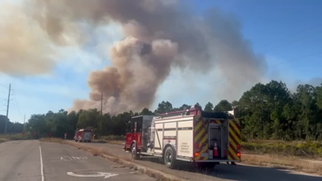 Fire Crews Working Brush Fire In Gulfport