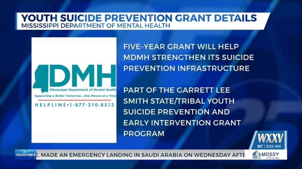Mississippi Receives Grant To Boost Youth Suicide Prevention And Mental Health Support