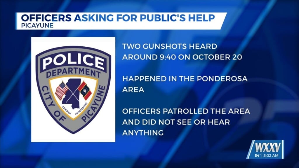 Picayune Police Request Information After Hearing What They Believe To Be Gunshots