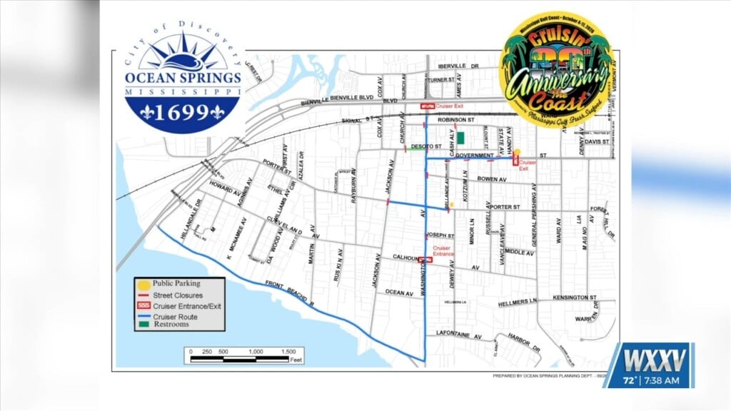 City Of Ocean Springs Reminds Residents Of Cruisin’ The Coast Road Closures