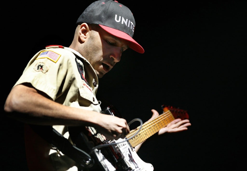 Tom Morello Performs With Rage Against The Machine At Their Reunion Concert During The Coachella Music Festival In Indio