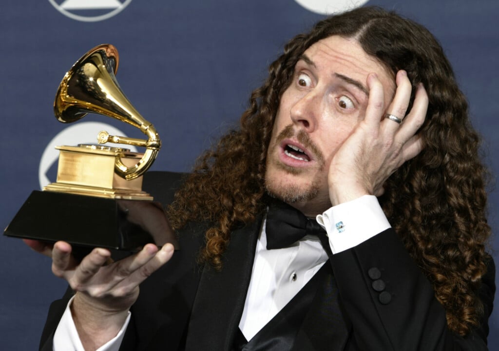 Weird Al Yankovic Backstage At 46th Annual Grammy Awards.