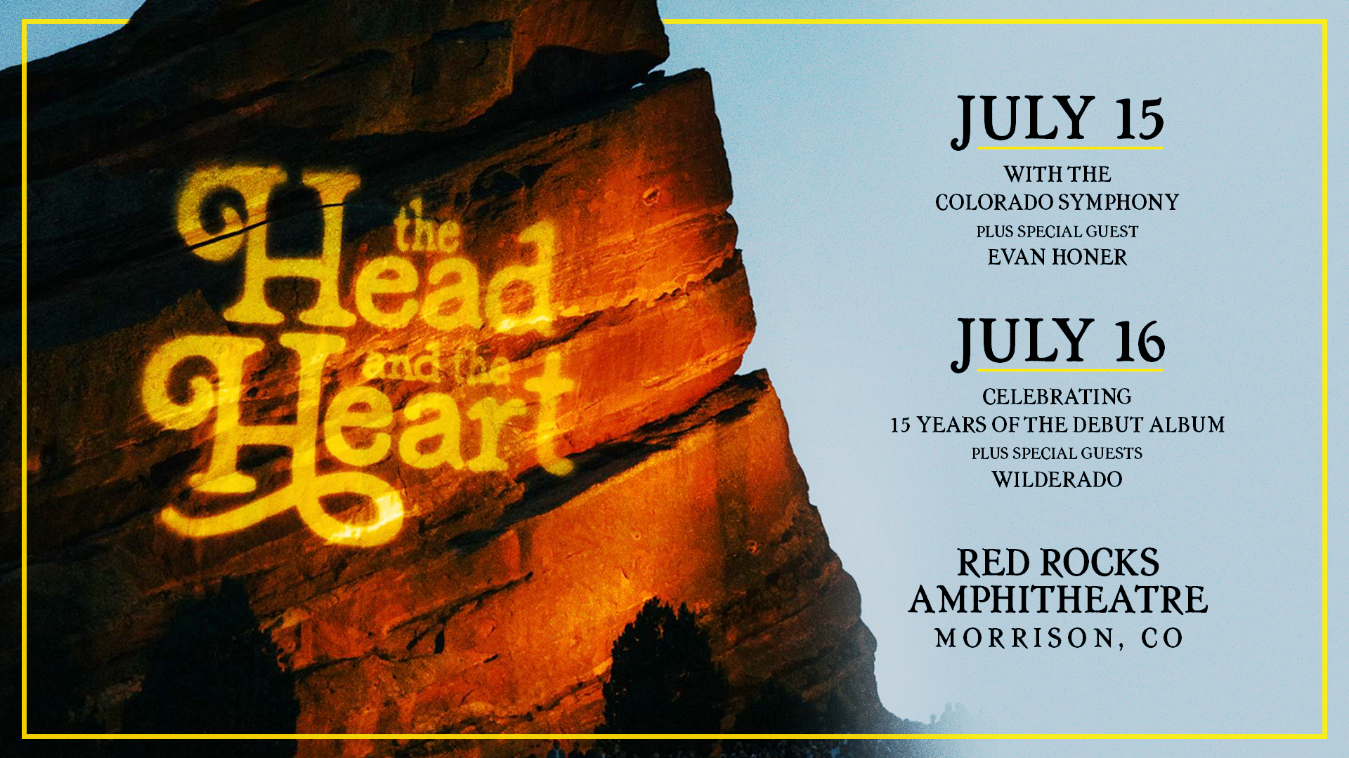 7/15 & 7/16/26: The Head and The Heart at Red Rocks - X1039